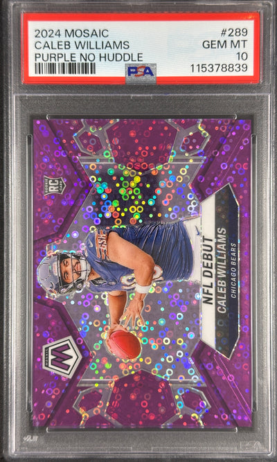 Caleb Williams /50 Purple No Huddle Mosaic NFL Debut Rookie PSA 10