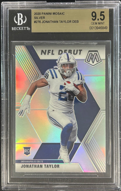 Jonathan Taylor Mosaic NFL Debut Silver BGS 9.5 Rookie Colts