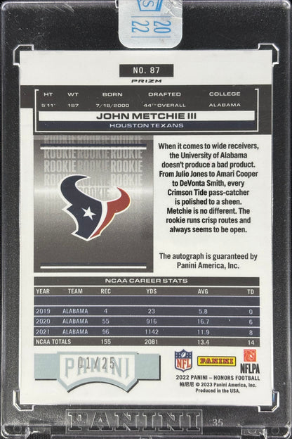 John Metchie III Honors Auto 1/25 Rookie Texans (In Mag)