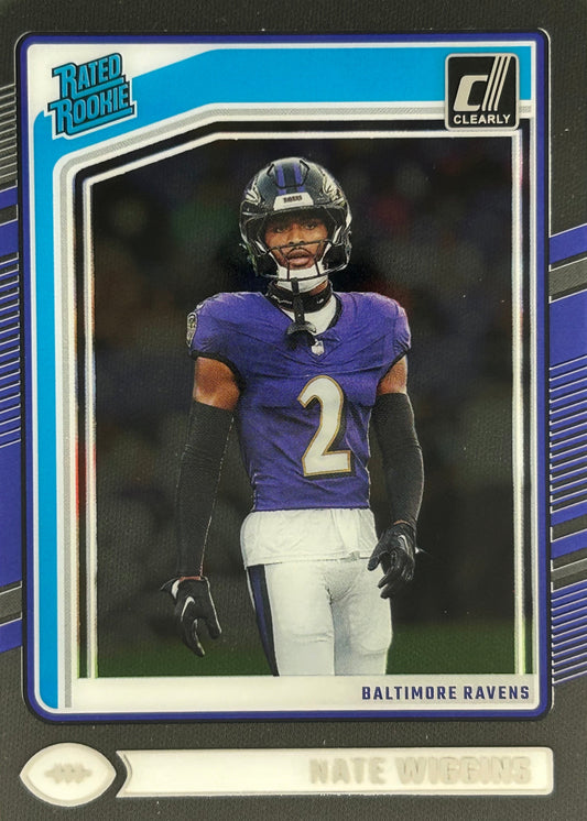 Nate Wiggins Donruss Clearly Rookie Ravens