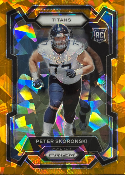 Peter Skoronski Orange Ice Prizm Rookie Titans