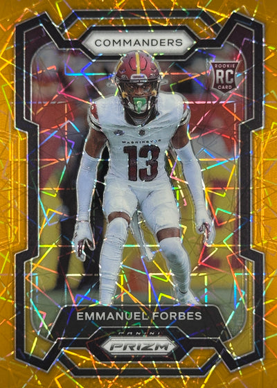 Emmanuel Forbes Orange Lazer Prizm Rookie Commanders
