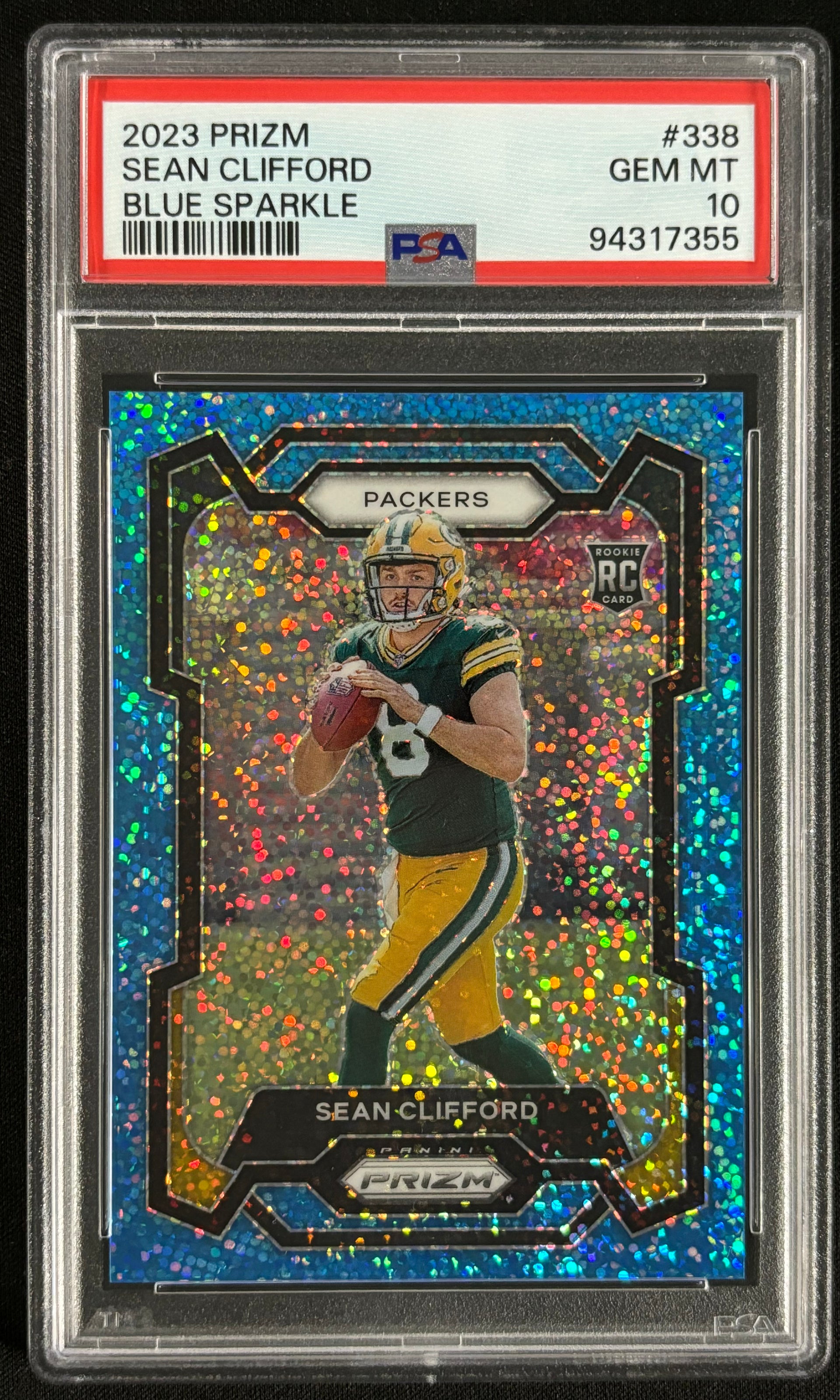 Sean Clifford 2023 Prizm Blue Sparkle /96 PSA 10 Packers