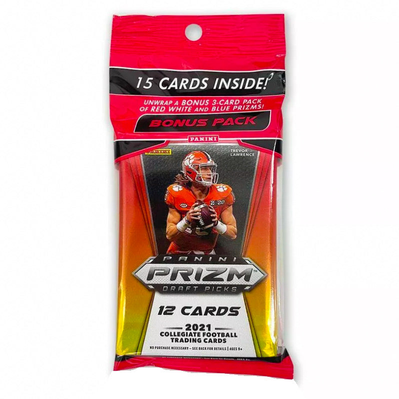 2021 Prizm Draft Picks Football Cello Pack (Red, White, Blue Bonus Pack)