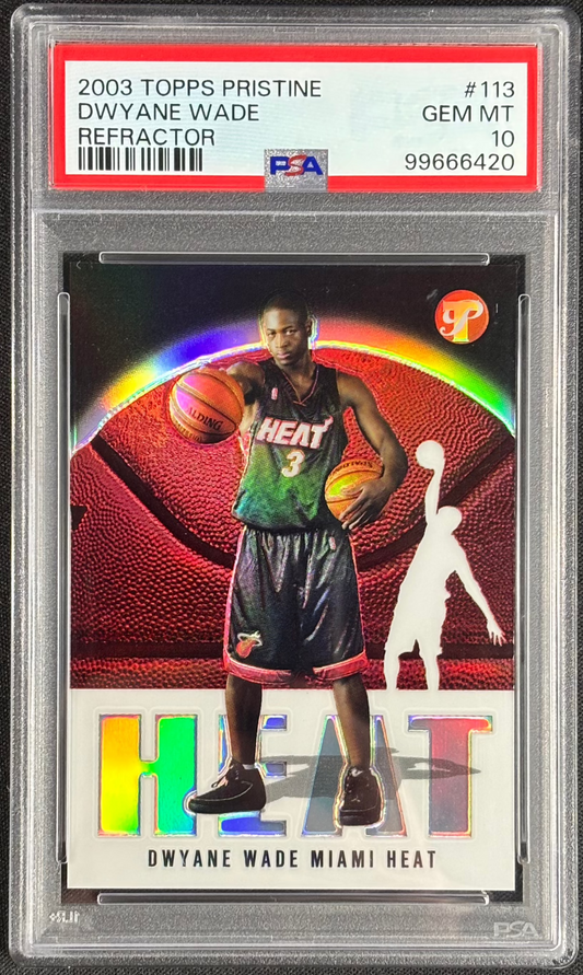 Dwayne Wade 2004 Topps Pristine Refractor /1999 PSA 10 Gem Mt Rookie Miami Heat #113