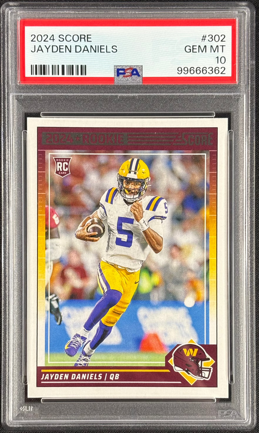 Jayden Daniels 2024 Score PSA 10 Gem Mt Rookie RC #302 Washington Commanders