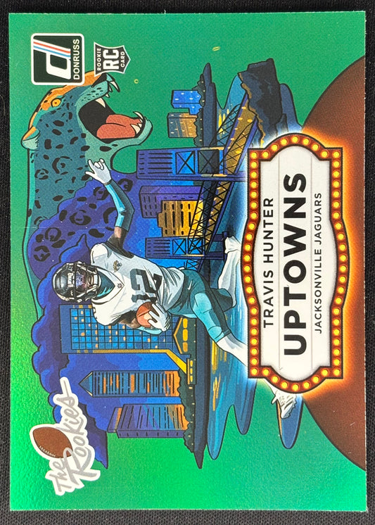 Travis Hunter 2025 Donruss Rookies & Highlights Uptown Horizontal Green Jaguars