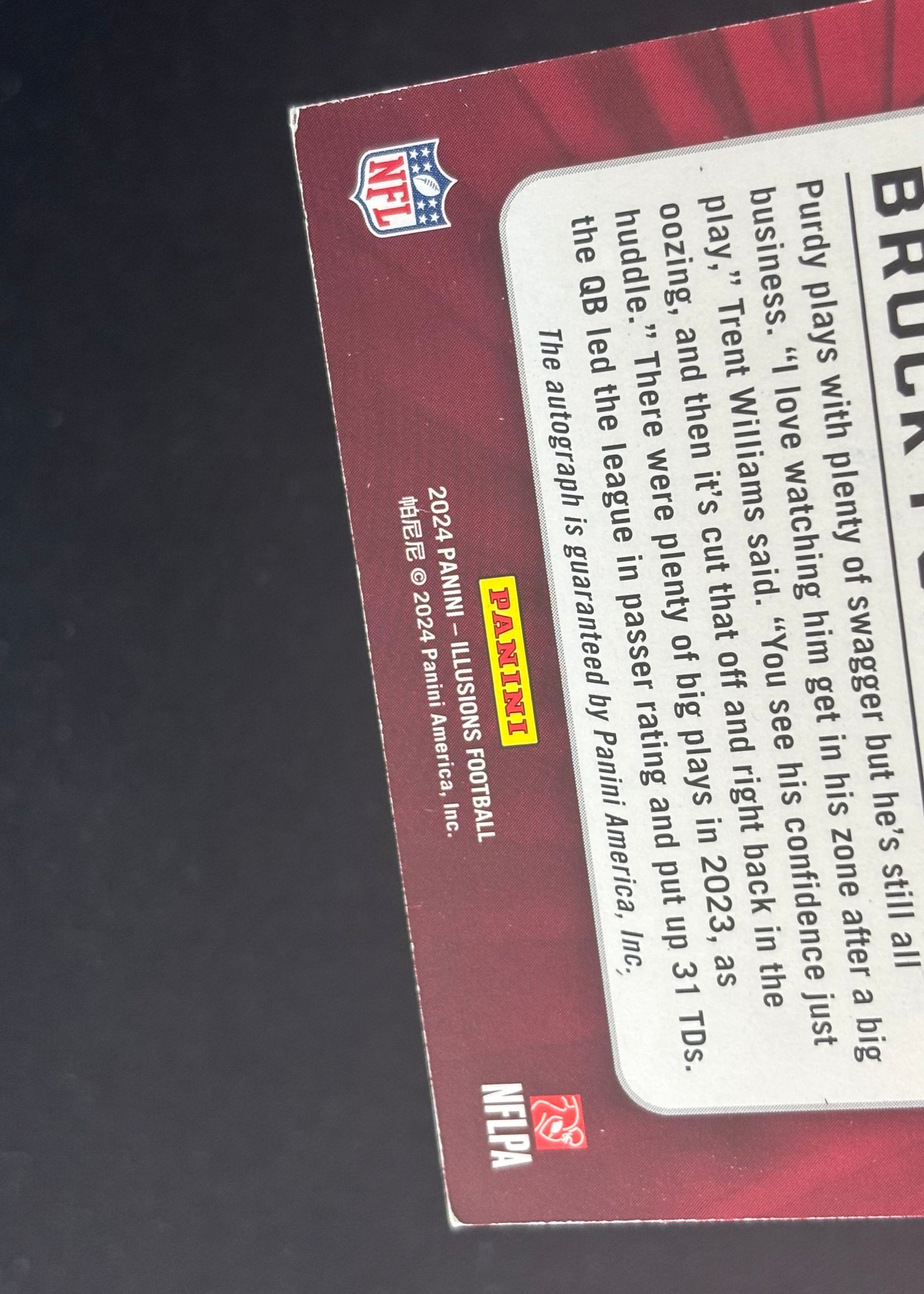*Minor Damage* Brock Purdy 2024 Panini Illusions Trophy Collection Signatures Gold /10 49ers Sports Trading Cards