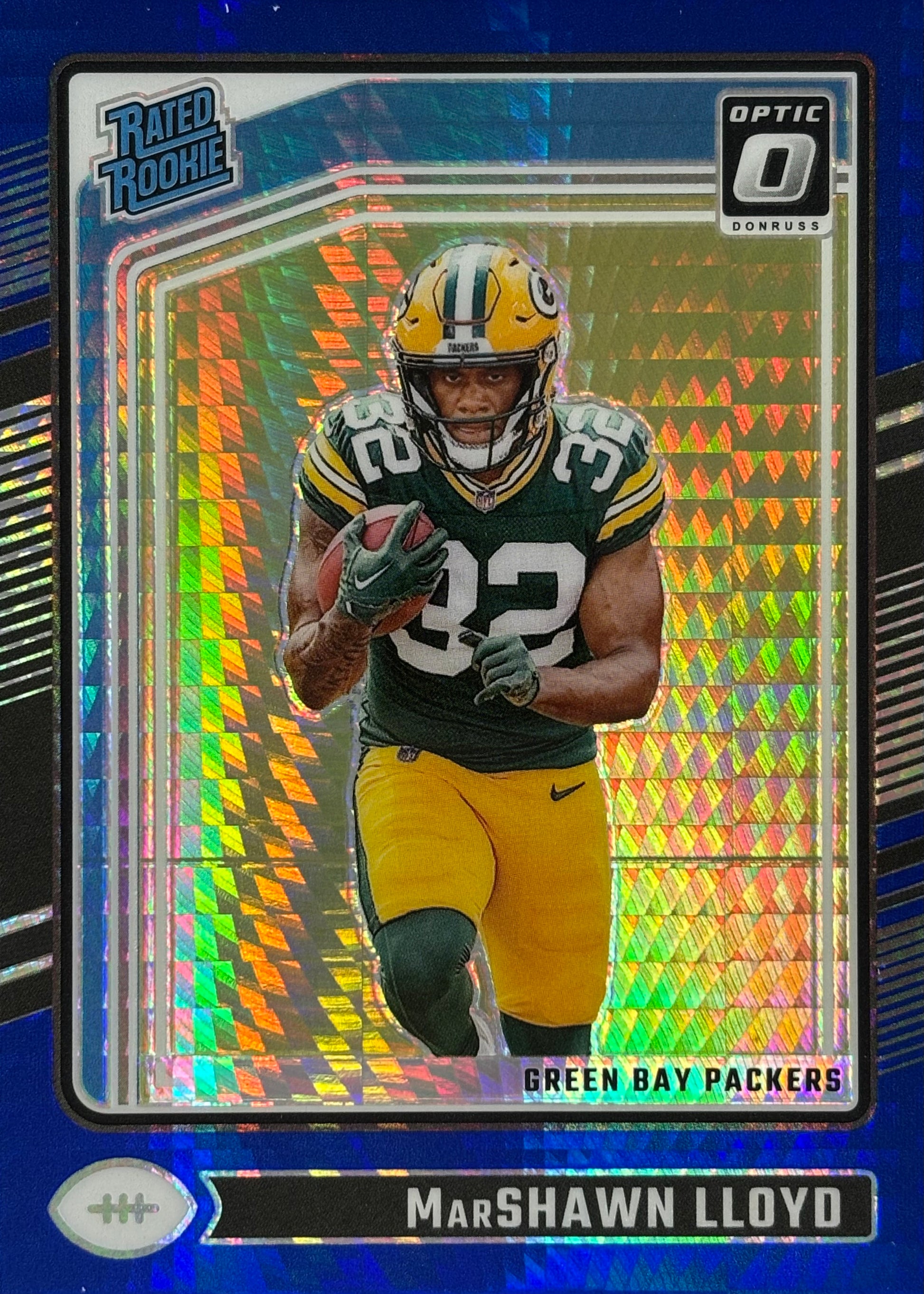 Marshawn Lloyd Optic Blue Hyper Rookie Packers Sports Card