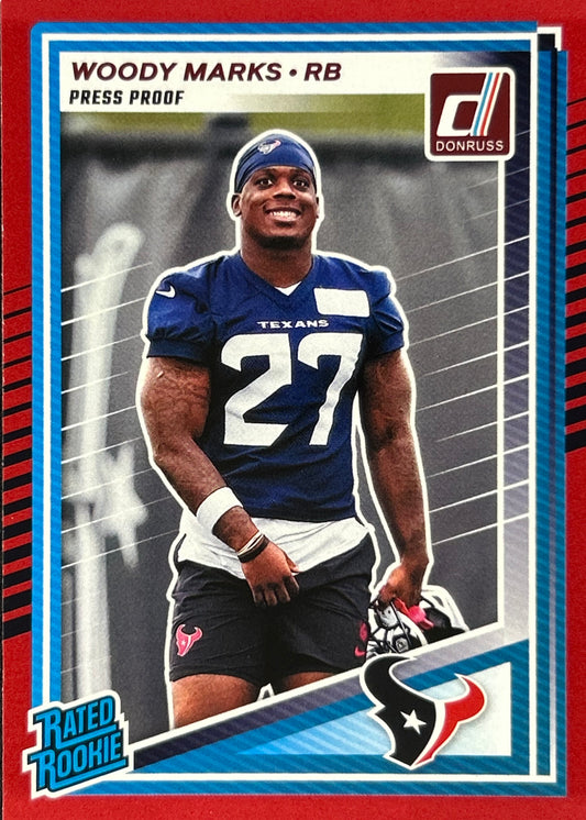 Woody Marks Donruss Red Press Proof Rookie Texans