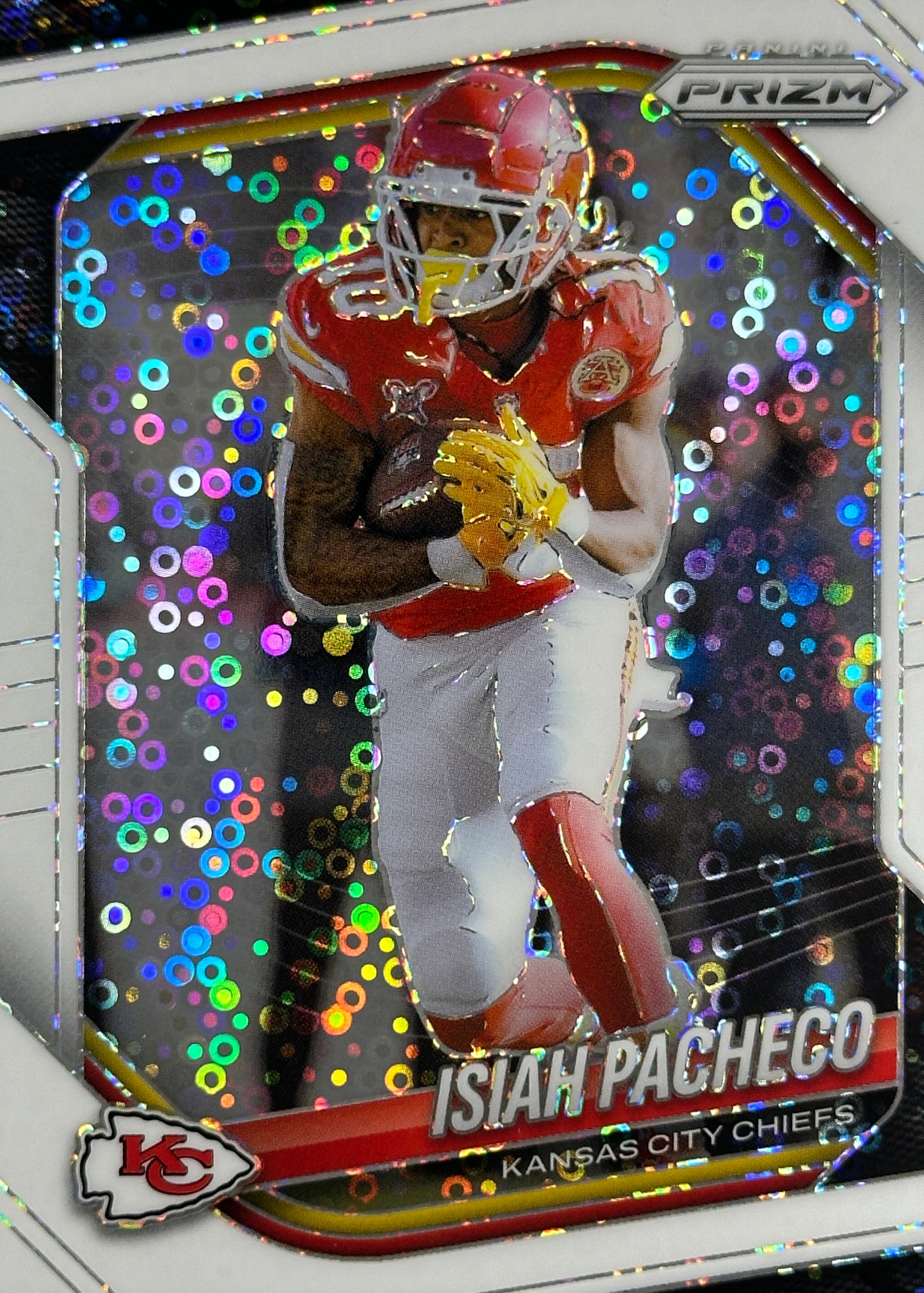 Isiah Pacheco Prizm White Disco Chiefs Sports Card