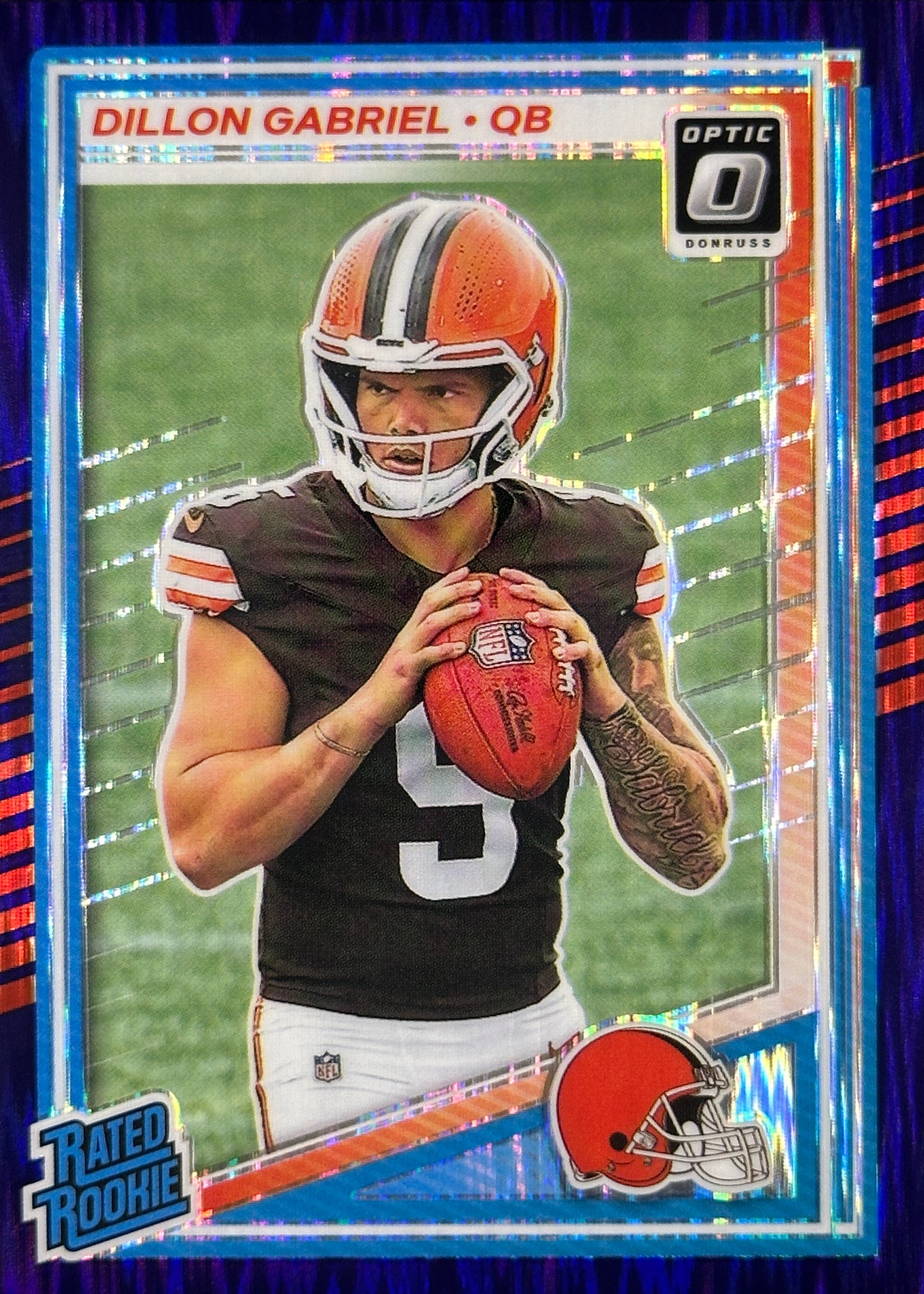 Dillon Gabriel Optic Purple Shock Rated Rookie Browns Sports Card