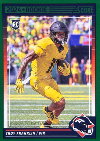 Troy Franklin Green Score Rookie Broncos Sports Card