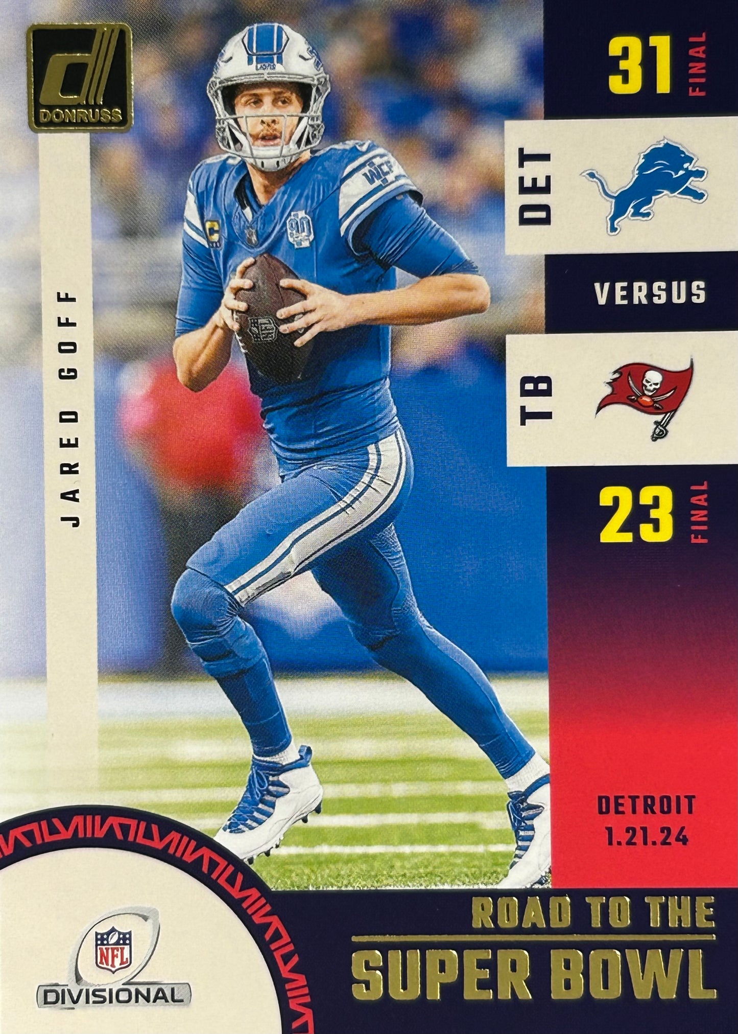 Jared Goff Road to the Super Bowl Lions Sports Card