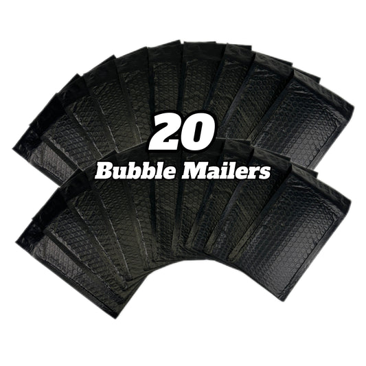 20x Black Bubble Mailers - 4 x 8 inch - Envolopes - Padded Bags - Shipping