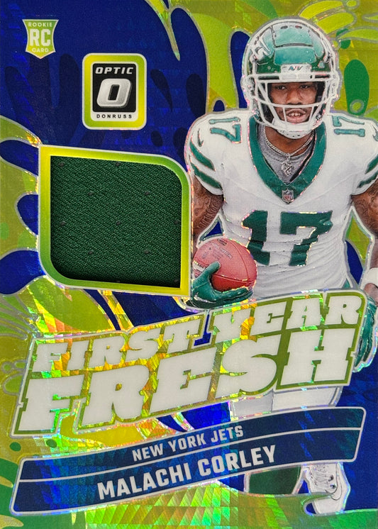 Malachi Corley Optic First Year Fresh Patch Rookie Jets