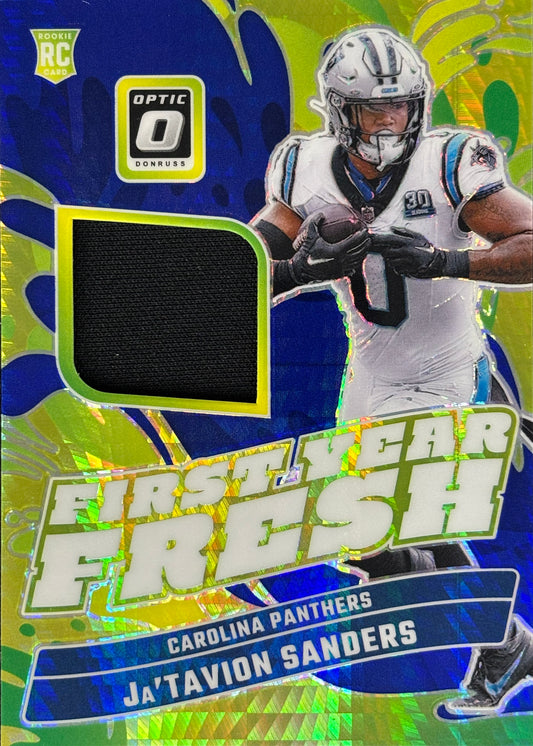 Ja’Tavion Sanders Optic First Year Fresh Patch Rookie Panthers
