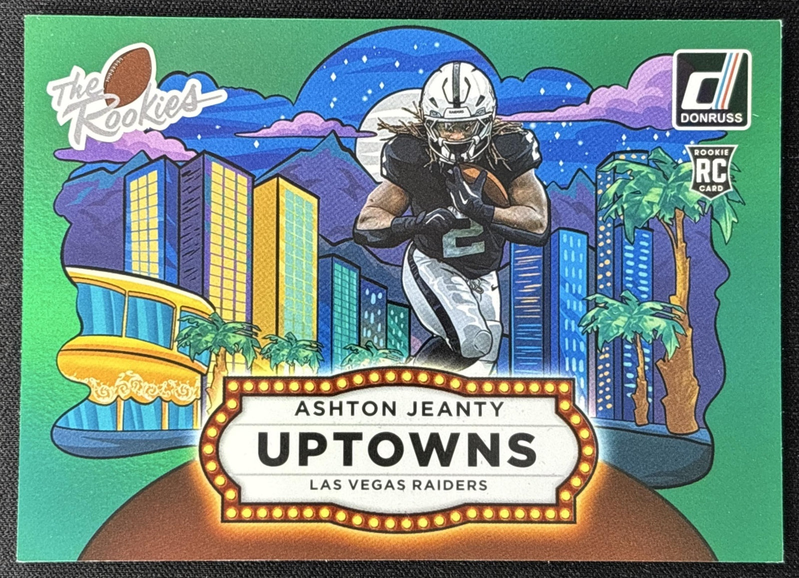 Ashton Jeanty 2025 Donruss Rookies & Highlights Uptown Horizontal Green Raiders Las Vegas Raiders