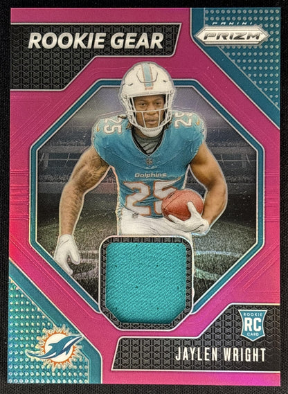 Jaylen Wright 2024 Panini Prizm Rookie Gear Pink Dolphins