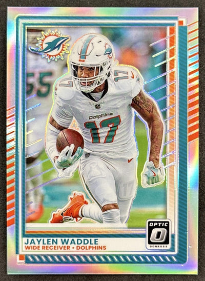 Jaylen Waddle 2025 Panini Donruss Optic Holo Prizm Dolphins Sports Trading Cards