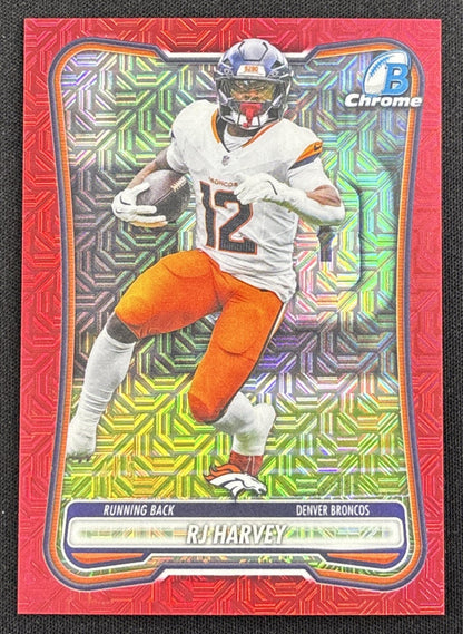 RJ Harvey 2026 Bowman Chrome NFL Red Mojo Refractor /5 Broncos