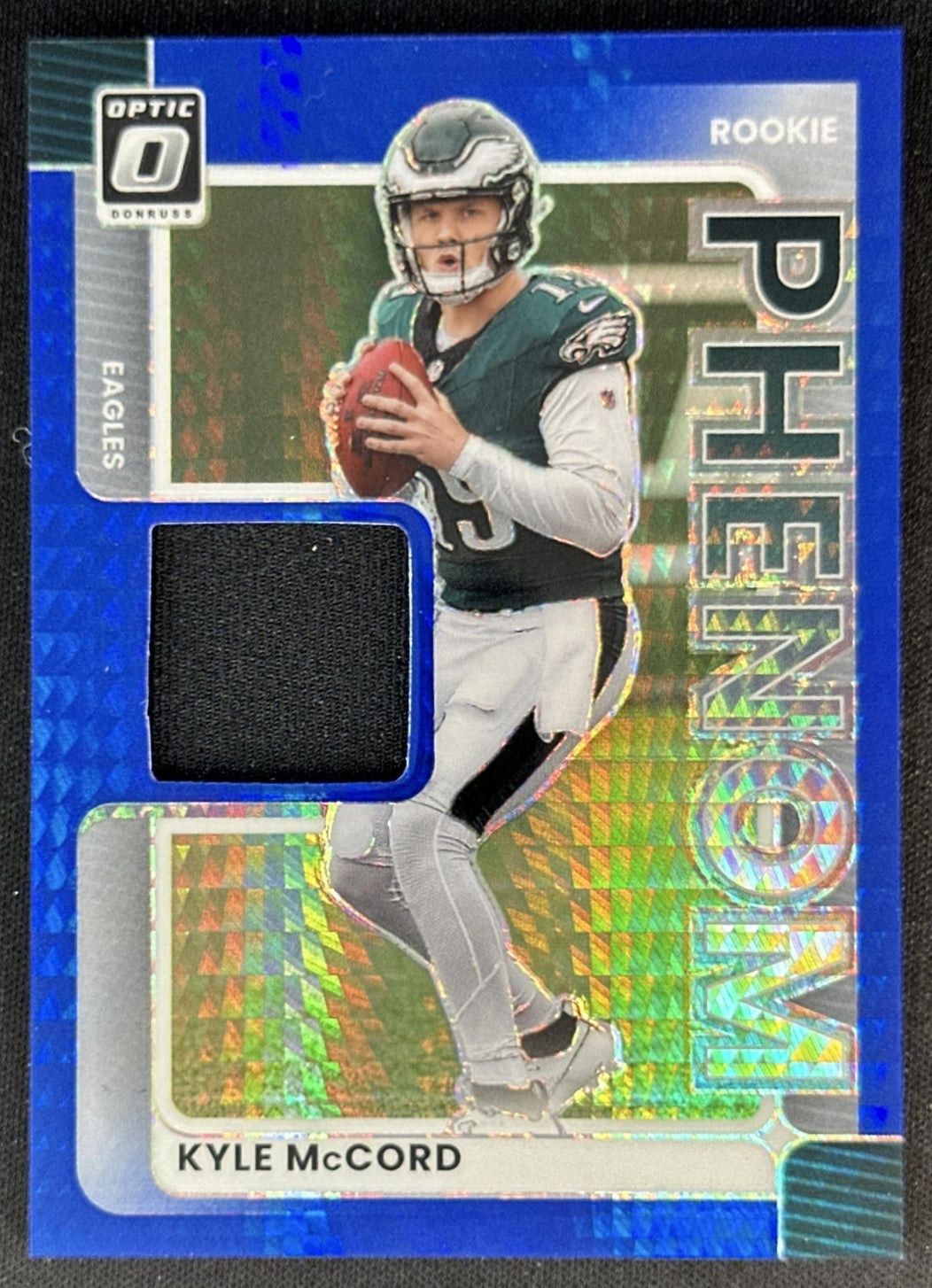 Kyle McCord 2025 Panini Donruss Optic Rookie Phenoms Blue Hyper Prizm Eagles Default Title Sports Trading Cards