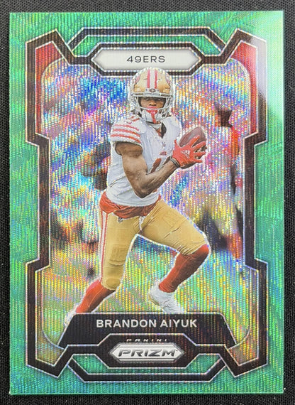 Brandon Aiyuk 2023 Panini Prizm Green Wave 49ers