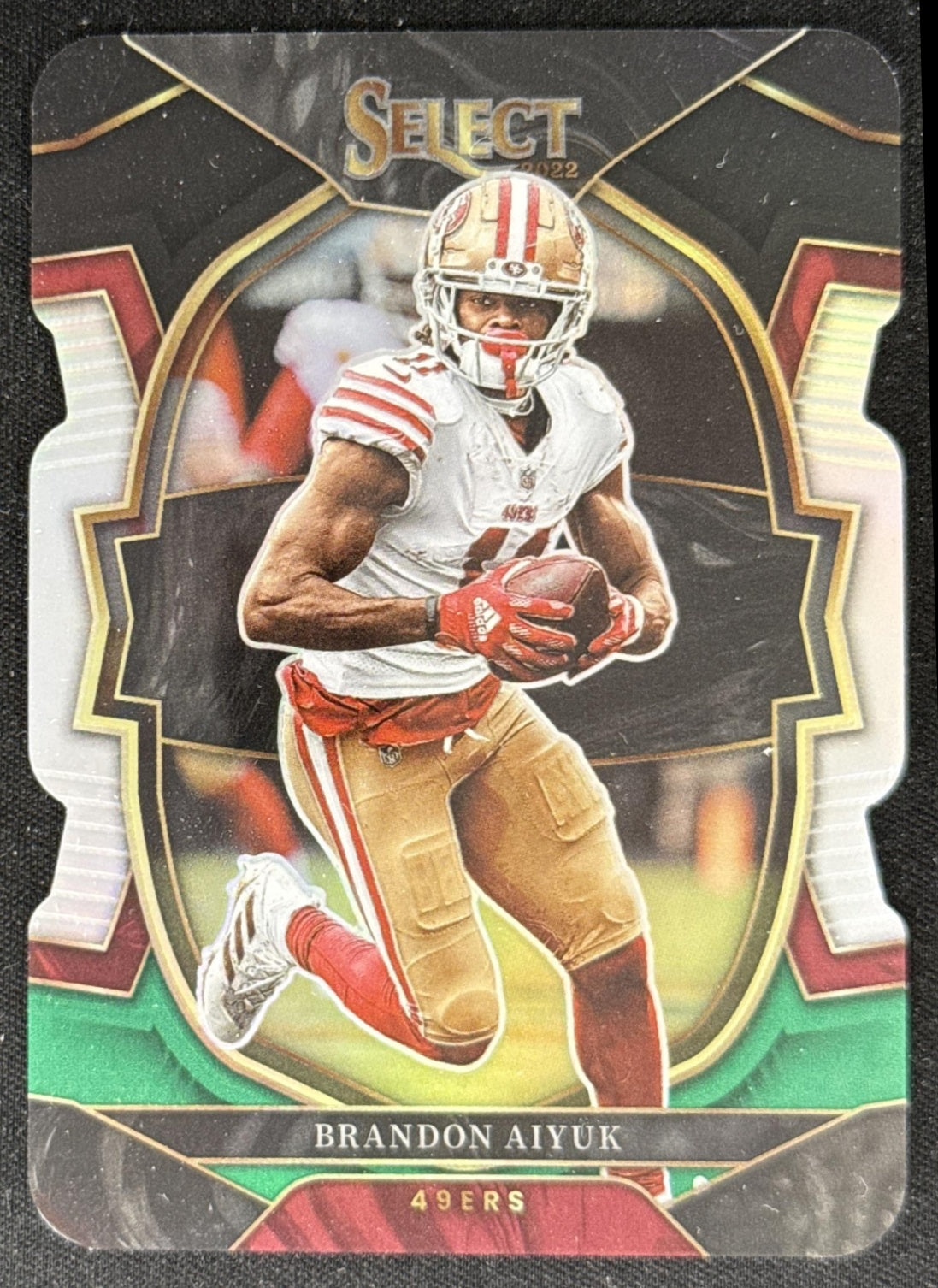Brandon Aiyuk 2022 Panini Select Black and Green Prizm Die Cut 49ers Default Title Sports Trading Card