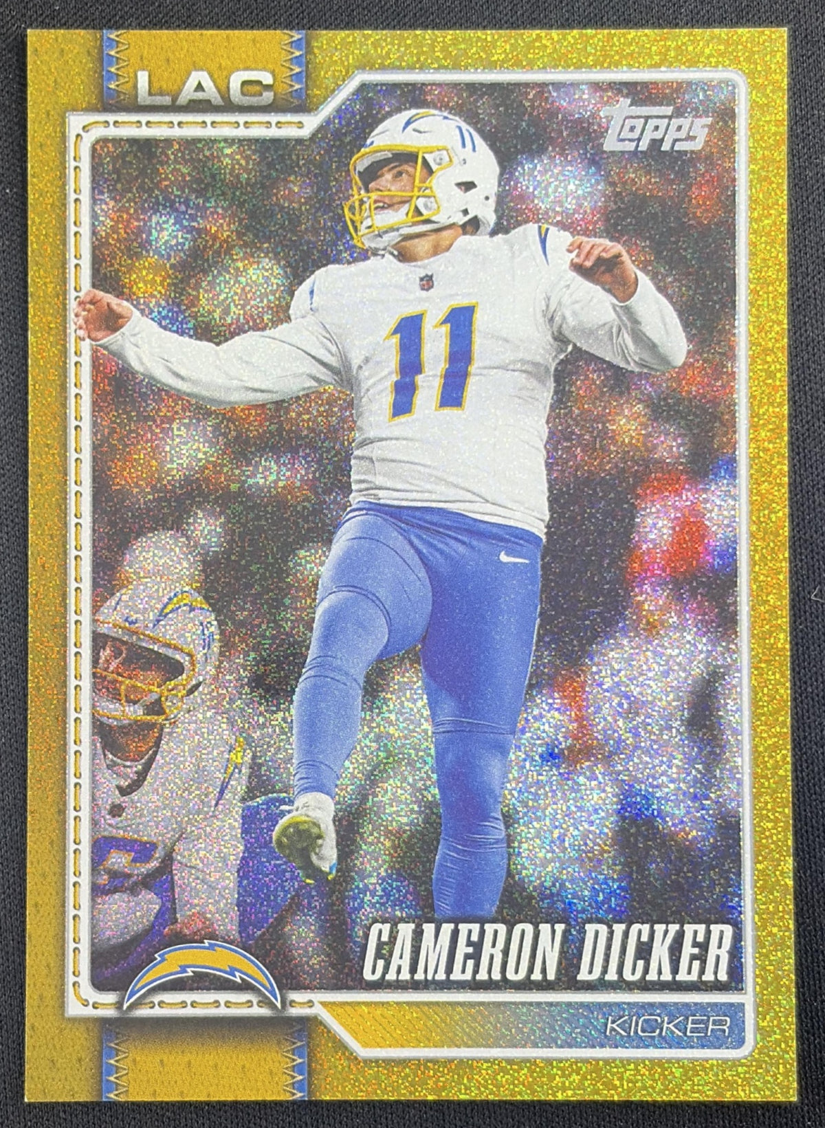 Cameron Dicker 2026 Topps Sandglitter Gold /50 Chargers Los Angeles Chargers Sports Trading Card