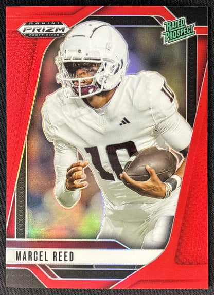 Marcel Reed 2025 Prizm Draft Picks Red /399 Aggies front | Wayne Collection