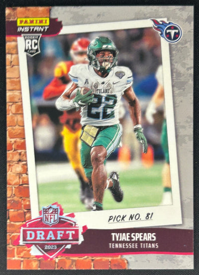 Tyjae Spears 2023 Panini Instant NFL Draft Night Titans Sports Trading Cards