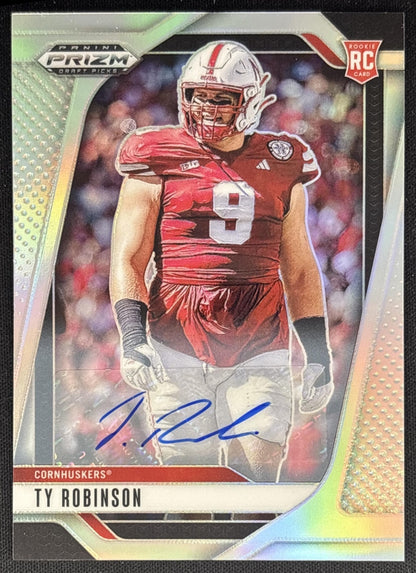 Ty Robinson 2025 Panini Prizm Draft Picks Auto Silver Cornhuskers