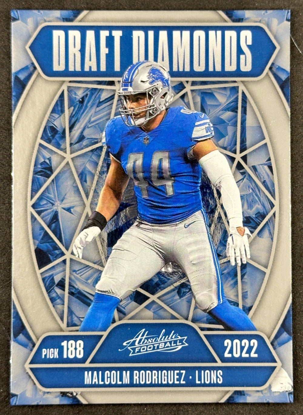 Malcolm Rodriguez Absolute Draft Diamonds Detroit Lions Sports Trading Cards