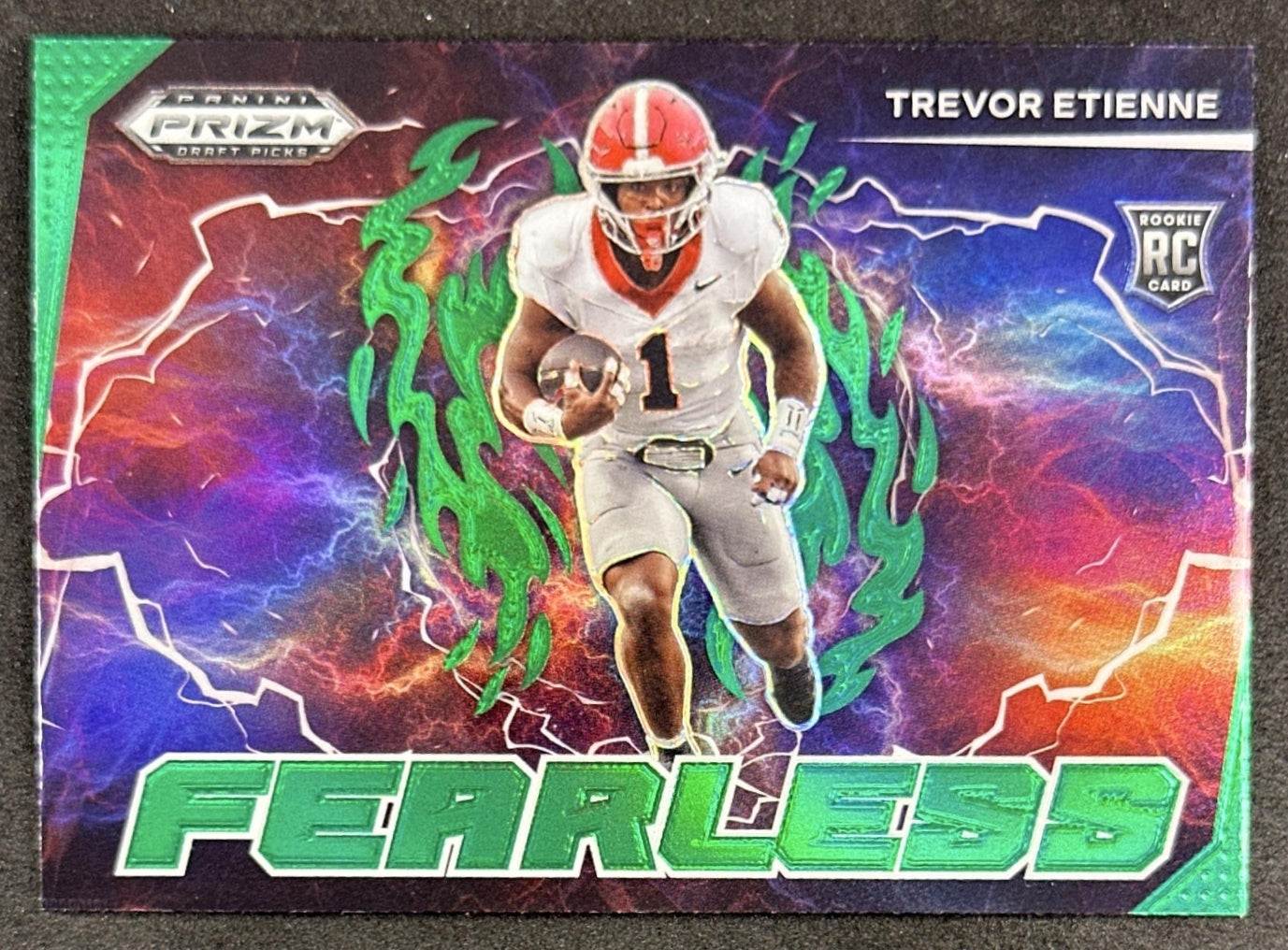 Trevor Etienne 2025 Panini Prizm Draft Picks Fearless Green Bulldogs Panthers
