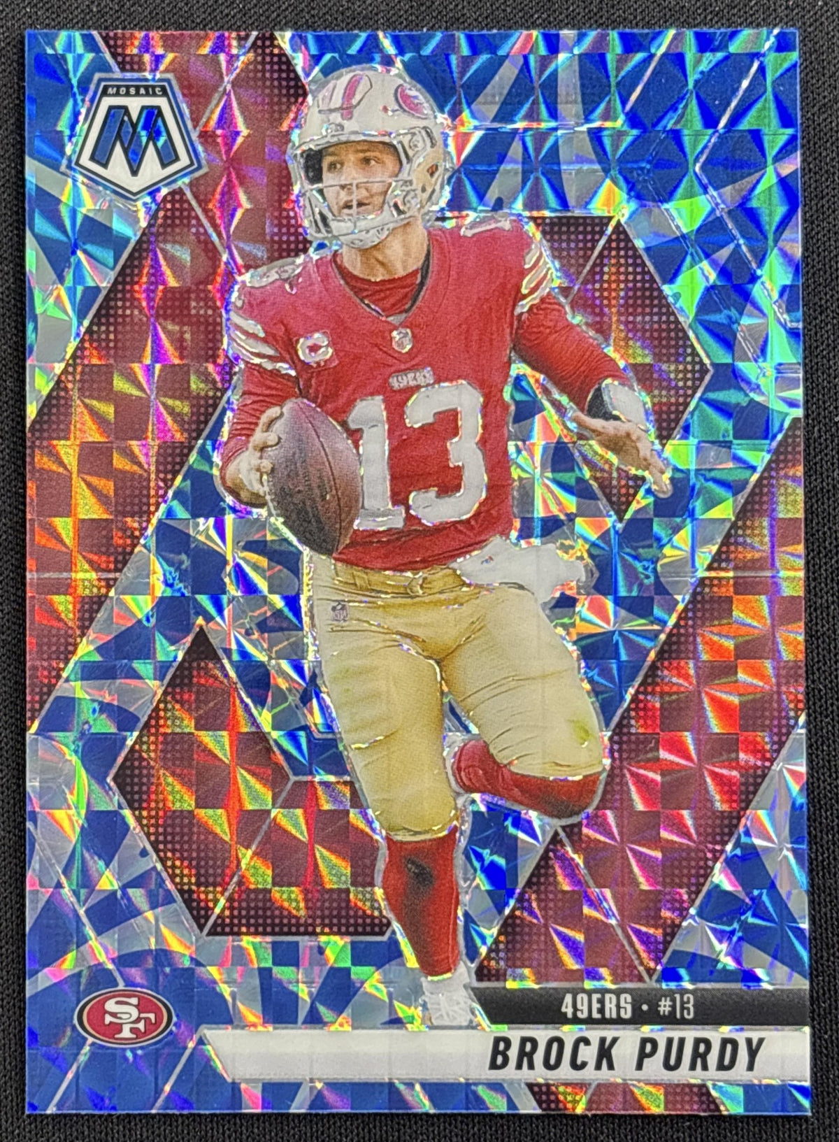 Brock Purdy 2025 Panini Mosaic Reactive Blue Prizm 49ers San Francisco 49ers