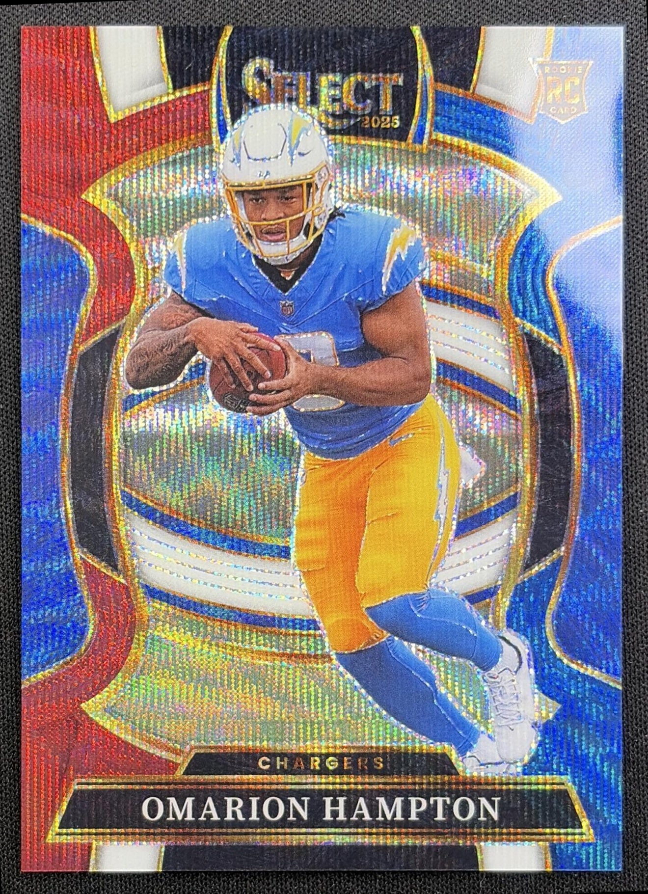 Omarion Hampton 2025 Panini Select Concourse Tri-Color Prizm /399 Chargers