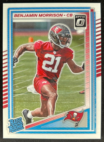 Benjamin Morrison 2025 Donruss Optic Rated Rookie Buccaneers Sports Trading Cards