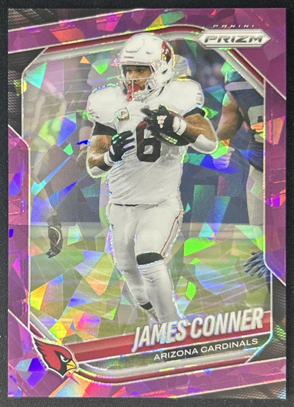James Conner 2025 Panini Prizm Purple Ice /225 Cardinals front