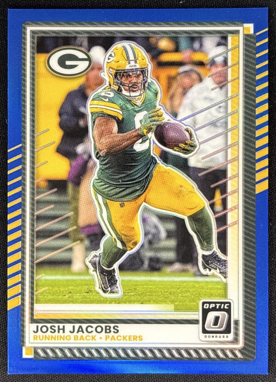 Josh Jacobs 2025 Panini Donruss Optic Blue Prizm /249 Packers Sports Trading Card