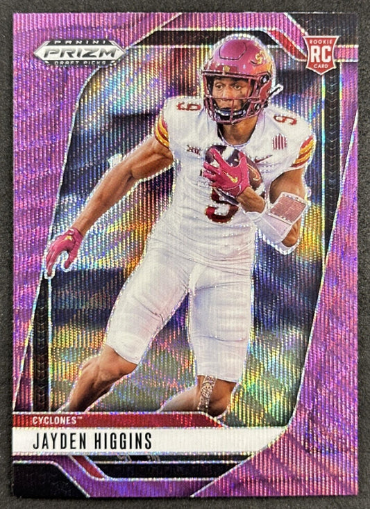 Jayden Higgins 2025 Panini Prizm Draft Picks Purple Wave Cyclones Texans