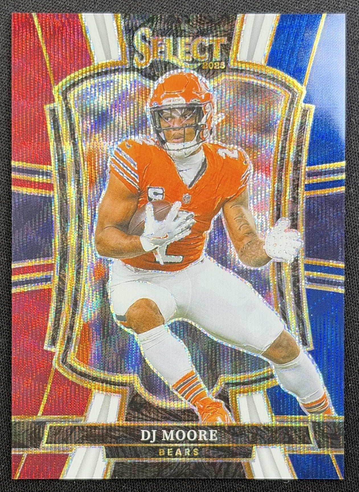 DJ Moore 2025 Panini Select Premier Level Tri-Color Prizm /299 Bears