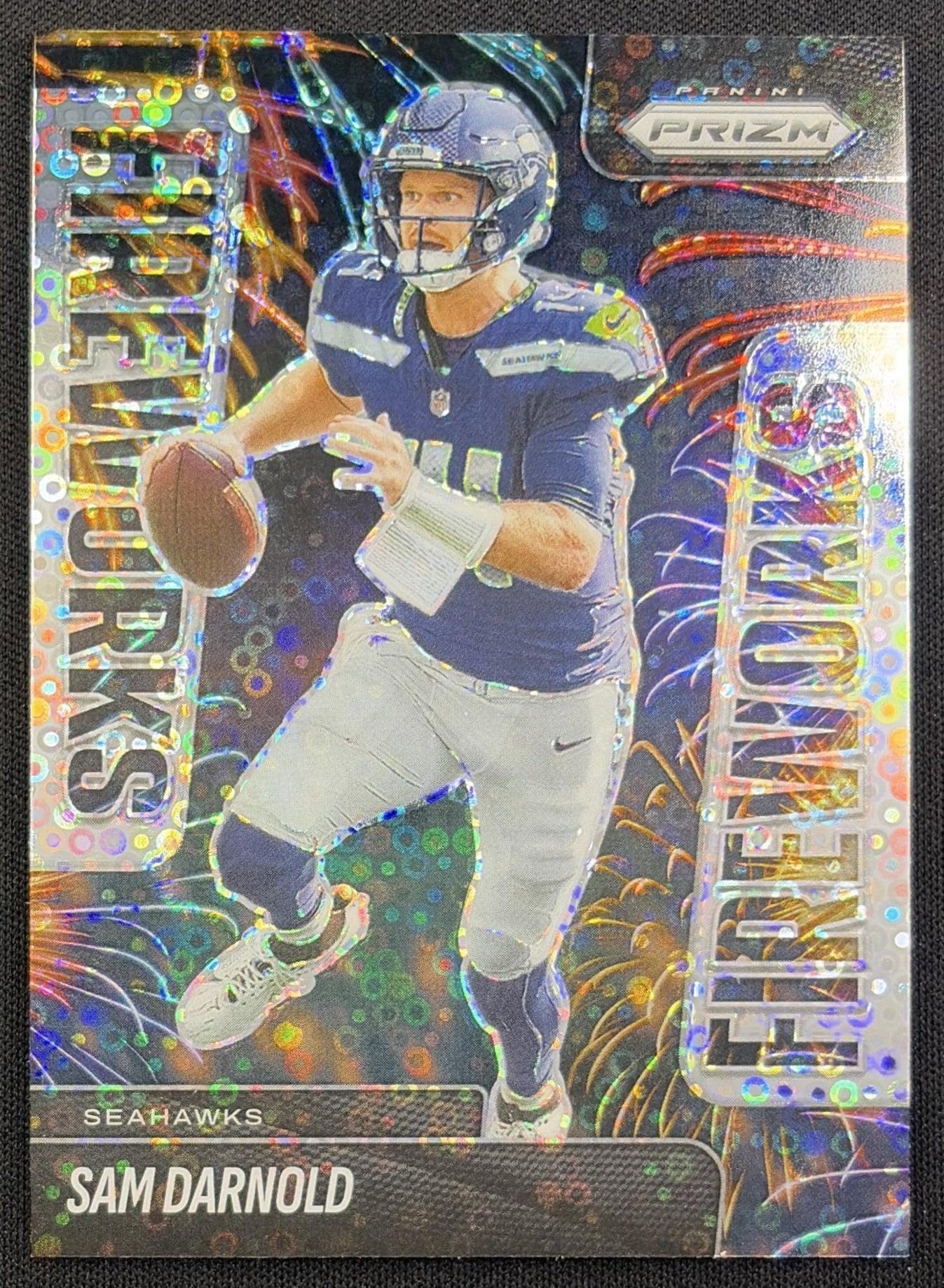 Sam Darnold 2025 Panini Prizm Fireworks No Huddle Seahawks Seattle Seahawks