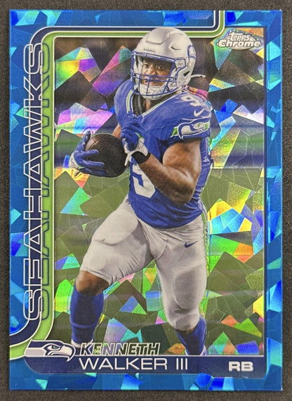 Kenneth Walker III 2025 Topps Chrome Sapphire Seahawks Sports Trading Card