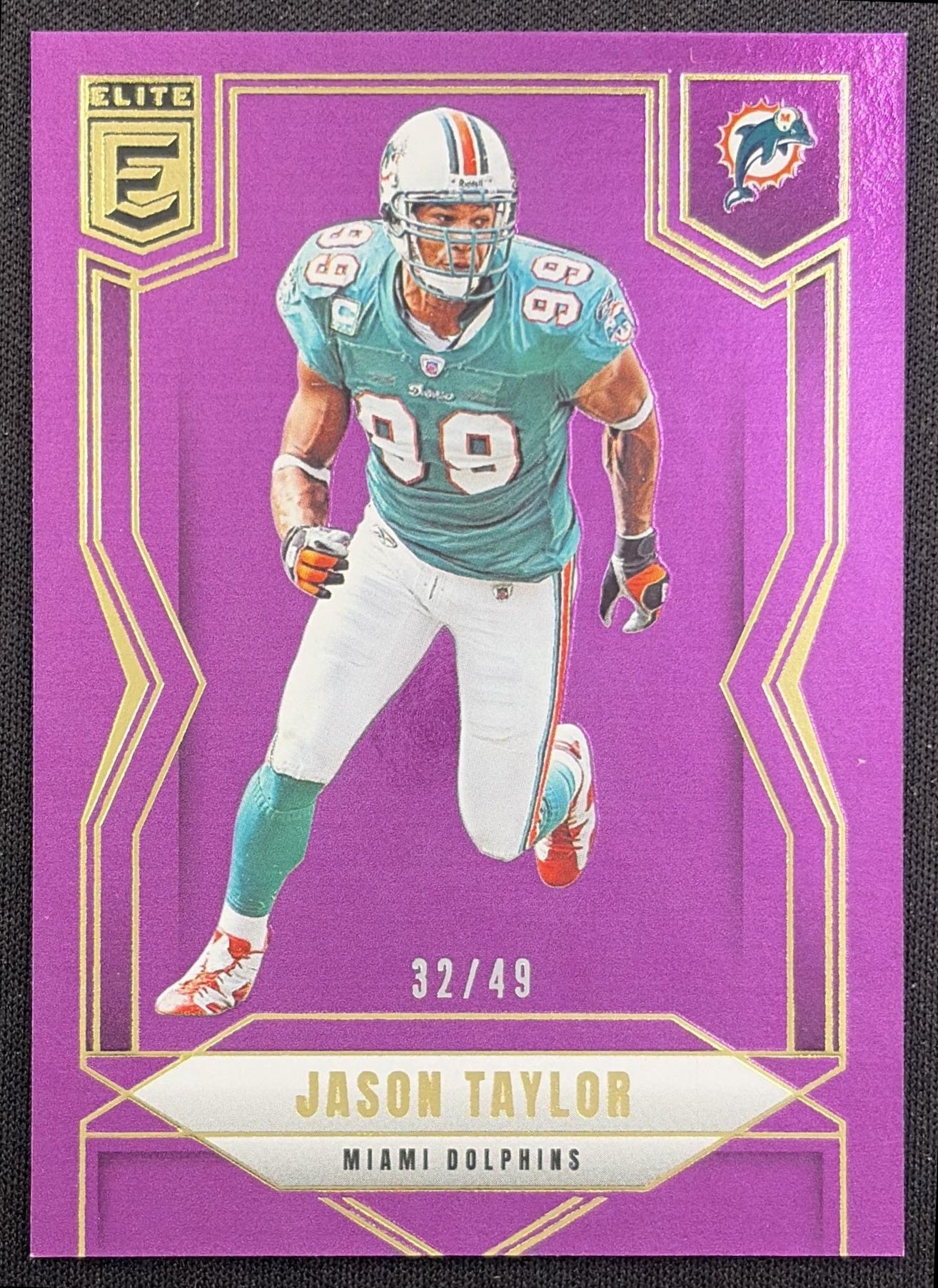 Jason Taylor 2025 Panini Donruss Elite Purple /49 Dolphins Miami Dolphins