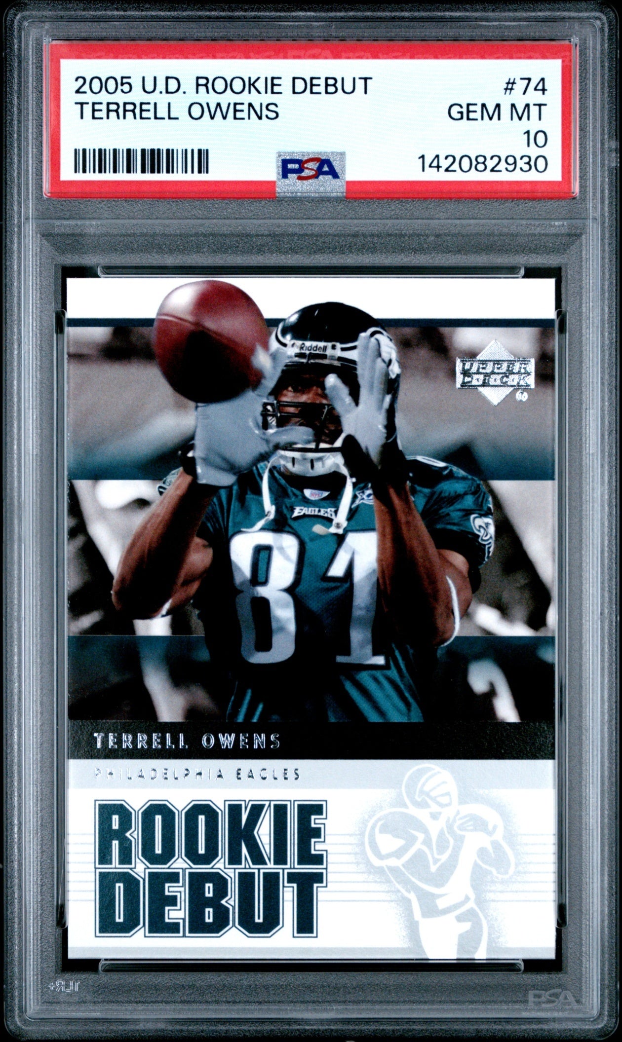 Terrell Owens 2005 Upper Deck Rookie Debut PSA 10 Eagles front