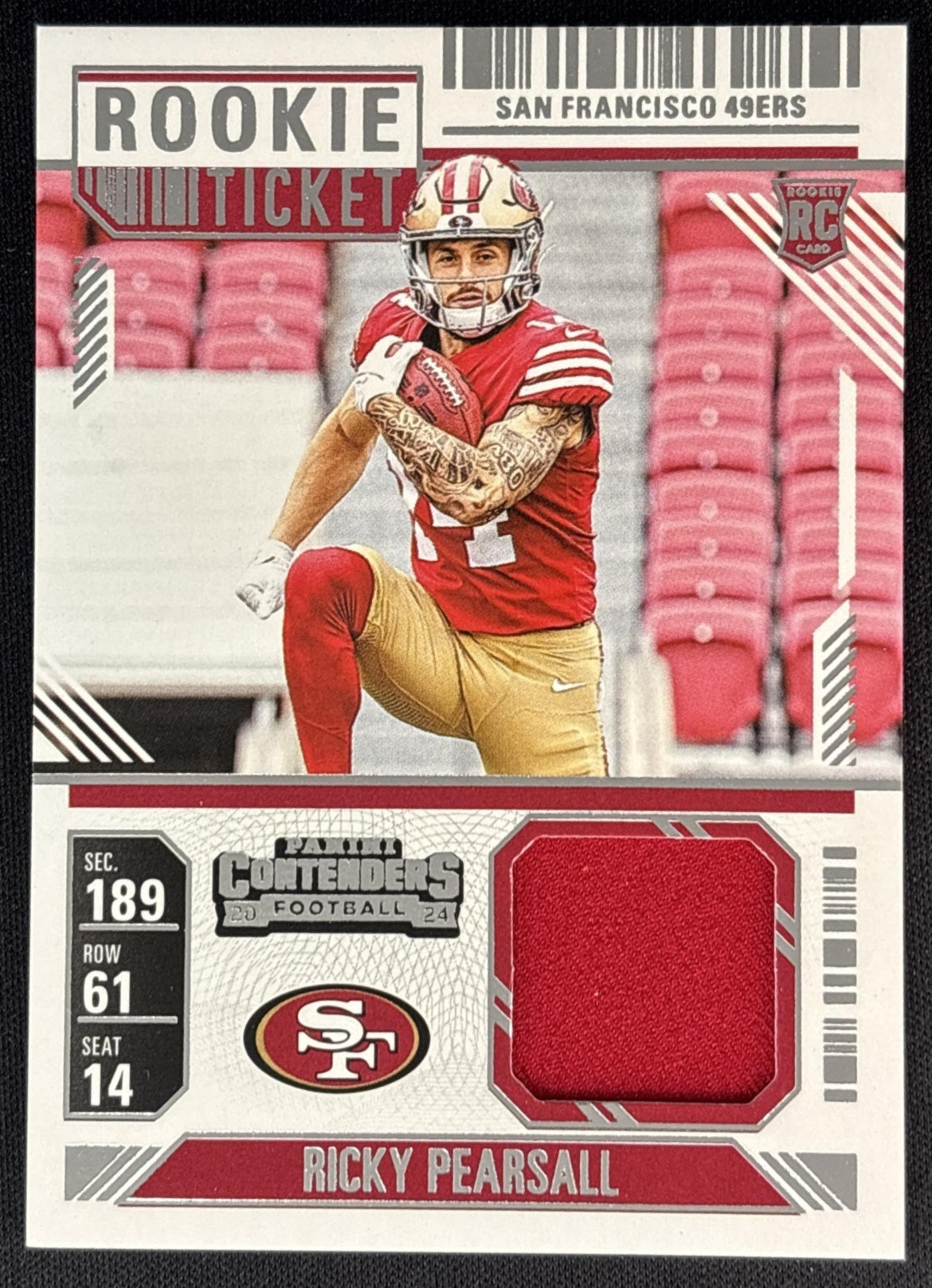Ricky Pearsall 2024 Panini Contenders Rookie Ticket Swatches 49ers