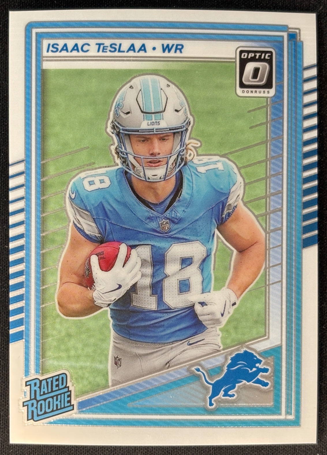 Isaac TeSlaa 2025 Donruss Optic Rated Rookie Lions Sports Trading Card