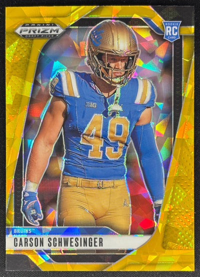 Carson Schwesinger 2025 Prizm Draft Picks Gold Ice Browns Sports Trading Cards