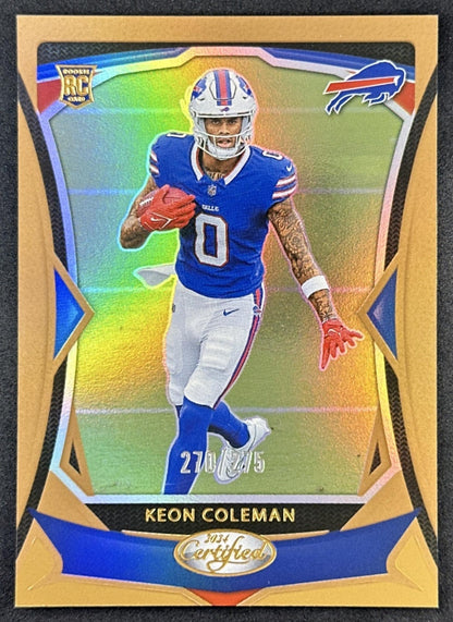 Keon Coleman 2024 Panini Certified Rookies Bronze Mirror /275 Bills front