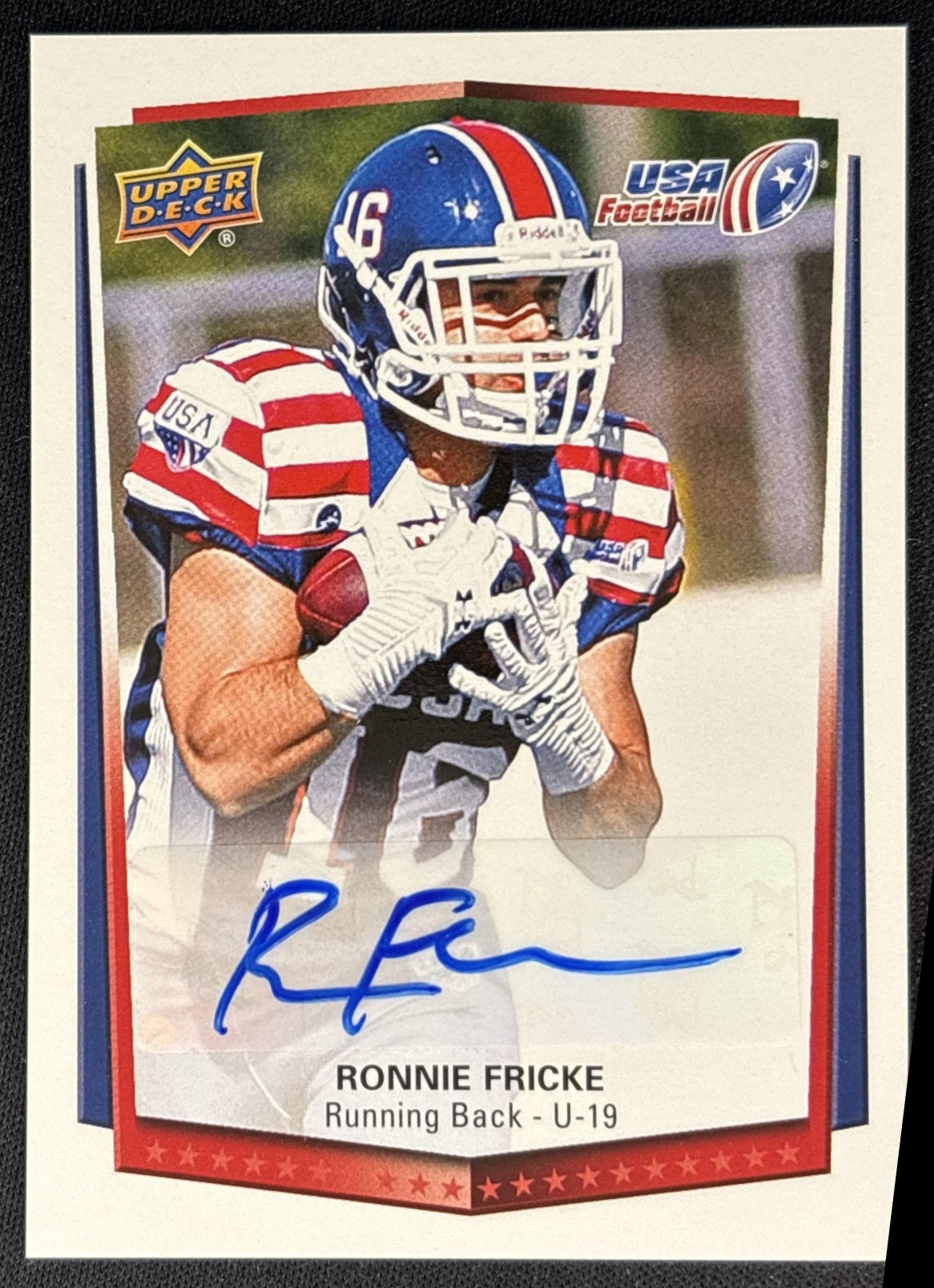 Ronnie Fricke 2015 Upper Deck USA Football Auto front